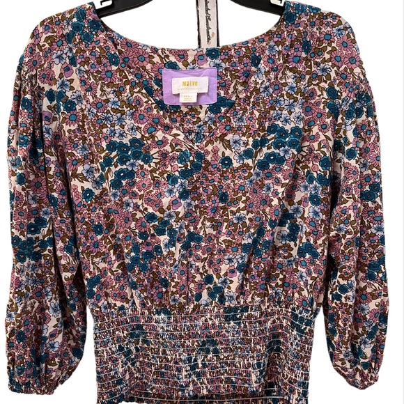 Anthropologie Maeve Odette Smocked
Floral Blouse S - Picture 3 of 11